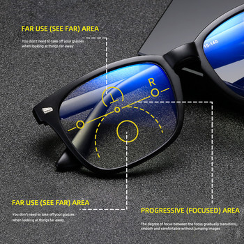 NONOR Progressive Multi Focus Blue Ray Proof Presbyopia Glasses Интелигентно автоматично увеличение Функция за двойна светлина