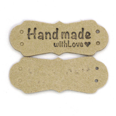 20Pcs PU kožne naljepnice Oznake za ručno izrađene DIY šešire Torbe Ručno izrađene s ljubavlju Oznake za odjeću Šivanje Oznake Dodaci za odjeću