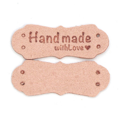 20Pcs PU kožne naljepnice Oznake za ručno izrađene DIY šešire Torbe Ručno izrađene s ljubavlju Oznake za odjeću Šivanje Oznake Dodaci za odjeću