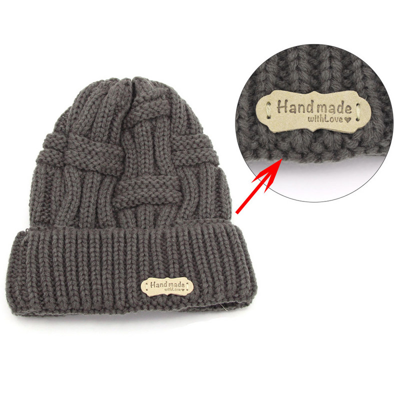 20Pcs PU kožne naljepnice Oznake za ručno izrađene DIY šešire Torbe Ručno izrađene s ljubavlju Oznake za odjeću Šivanje Oznake Dodaci za odjeću