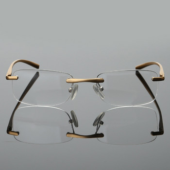 Мъжки очила за четене без рамки Дамски Al-Mg Alloy TR90 Рамки Пресбиопични очила Антисиня светлина Диоптри Лещи Очила с рецепта