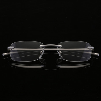 Ανδρικά γυαλιά ανάγνωσης χωρίς χείλος Γυναικεία κράμα Al-Mg TR90 Σκελετός Πρεσβυωπικά γυαλιά Αντι Μπλε Φωτοί Φακοί Διόπτρες Συνταγογραφούμενα γυαλιά