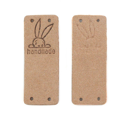 20 tk Käsitsi valmistatud silt Multifilm Armsad jänesesildid riiete jaoks Käsitsi valmistatud sildid mütsidele Kootud õmmelda nahast silt rõivaste tarvikud