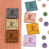 20kom Slatka mačka Ručno izrađene oznake Ručno izrađene naljepnice za odjeću Šivanje Rukotvorine Kožne oznake za šešire Pletene DIY torbe Košara 25MM