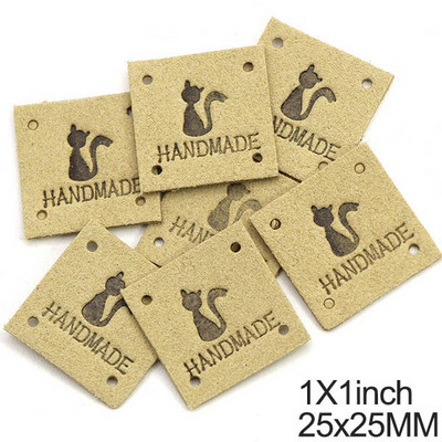 20kom Slatka mačka Ručno izrađene oznake Ručno izrađene naljepnice za odjeću Šivanje Rukotvorine Kožne oznake za šešire Pletene DIY torbe Košara 25MM