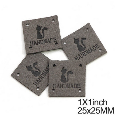 20kom Slatka mačka Ručno izrađene oznake Ručno izrađene naljepnice za odjeću Šivanje Rukotvorine Kožne oznake za šešire Pletene DIY torbe Košara 25MM