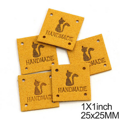 20kom Slatka mačka Ručno izrađene oznake Ručno izrađene naljepnice za odjeću Šivanje Rukotvorine Kožne oznake za šešire Pletene DIY torbe Košara 25MM