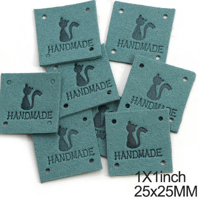 20kom Slatka mačka Ručno izrađene oznake Ručno izrađene naljepnice za odjeću Šivanje Rukotvorine Kožne oznake za šešire Pletene DIY torbe Košara 25MM