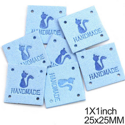 20kom Slatka mačka Ručno izrađene oznake Ručno izrađene naljepnice za odjeću Šivanje Rukotvorine Kožne oznake za šešire Pletene DIY torbe Košara 25MM