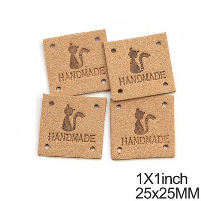 20kom Slatka mačka Ručno izrađene oznake Ručno izrađene naljepnice za odjeću Šivanje Rukotvorine Kožne oznake za šešire Pletene DIY torbe Košara 25MM