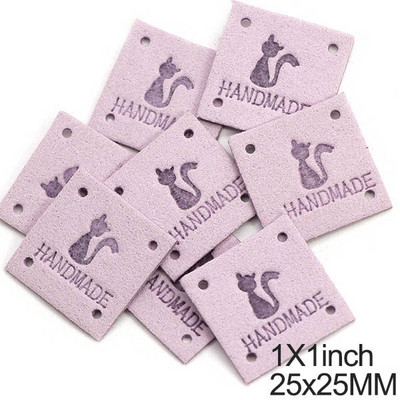 20kom Slatka mačka Ručno izrađene oznake Ručno izrađene naljepnice za odjeću Šivanje Rukotvorine Kožne oznake za šešire Pletene DIY torbe Košara 25MM