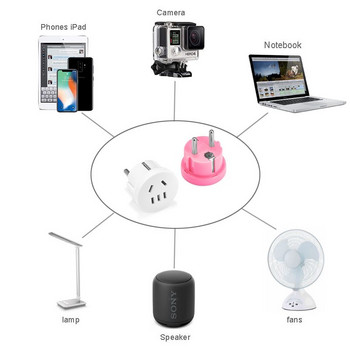 1 бр. AU САЩ към ЕС Китай Адаптер за щепсел Австралийски AU към Евро KR Захранващ адаптер Преобразувател на щепсел за пътуване Кръгъл гнездо за стенно зарядно за променлив ток