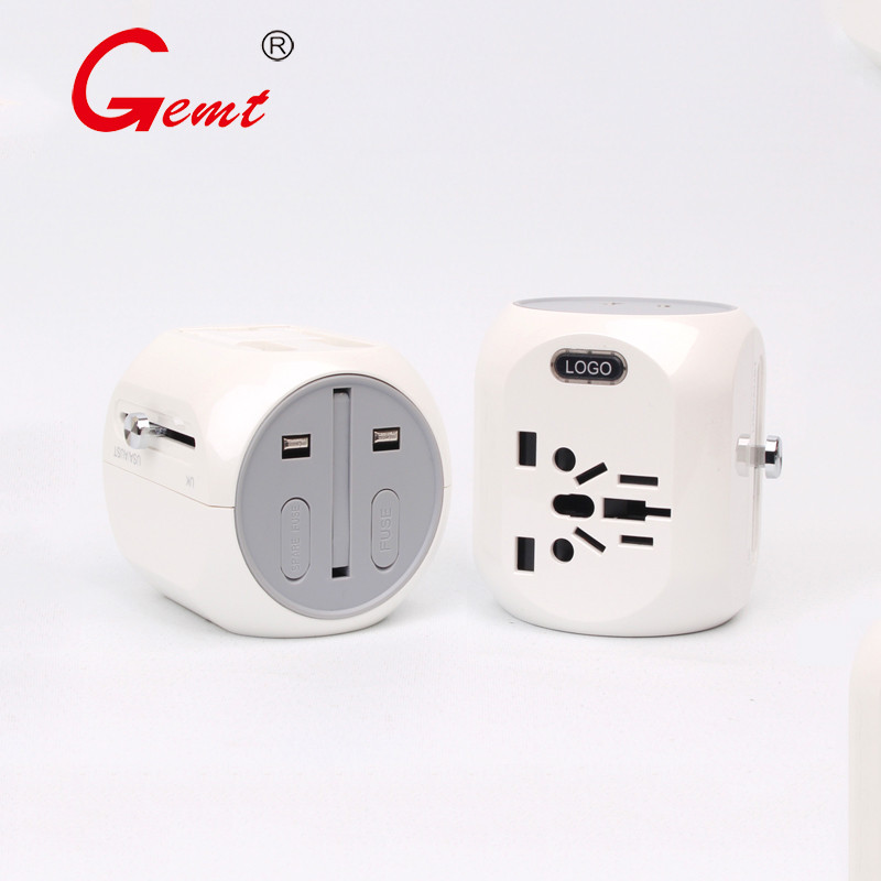 Viskas viename kelioninis adapteris QC 3.0 Universalus sieninis kintamosios srovės maitinimo kištuko adapteris su dvigubu USB tipo C įkrovimu, skirtas JAV EU JK AU