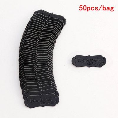 50τμχ 41x16mm Χειροποίητες Ετικέτες Χειροποίητα Αξεσουάρ Ραπτικής Ετικέτα Πλεκτής Δερμάτινη Ετικέτα για Ρούχα Χειροποίητη Ετικέτα PU για τσάντα