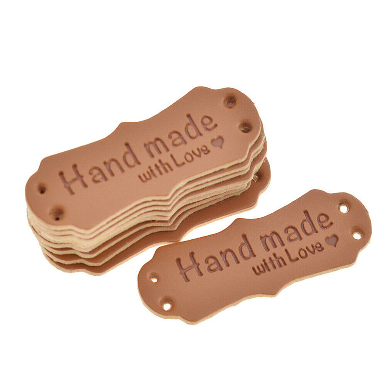 50τμχ 41x16mm Χειροποίητες Ετικέτες Χειροποίητα Αξεσουάρ Ραπτικής Ετικέτα Πλεκτής Δερμάτινη Ετικέτα για Ρούχα Χειροποίητη Ετικέτα PU για τσάντα