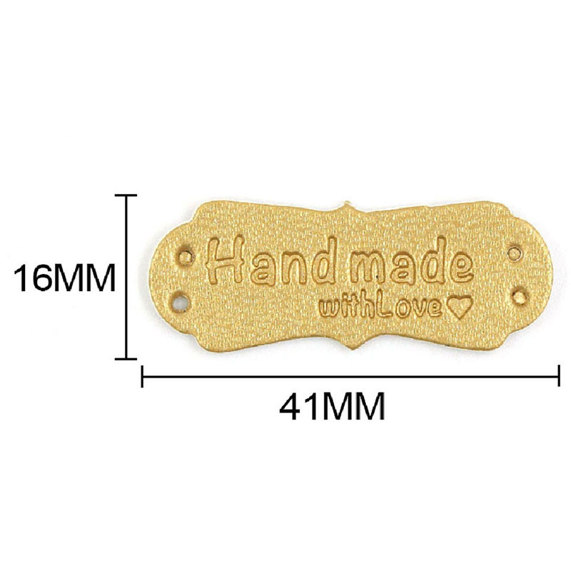 50τμχ 41x16mm Χειροποίητες Ετικέτες Χειροποίητα Αξεσουάρ Ραπτικής Ετικέτα Πλεκτής Δερμάτινη Ετικέτα για Ρούχα Χειροποίητη Ετικέτα PU για τσάντα