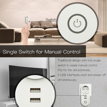 Tuya Zigbee Smart Plug Socket Outlet 2.1A USB Charger 16A EU Brazil APP Remote Control Works Alexa Google Assistant Smartthings