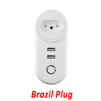 Tuya Zigbee Smart Plug Socket Outlet 2.1A USB Charger 16A EU Brazil APP Remote Control Works Alexa Google Assistant Smartthings