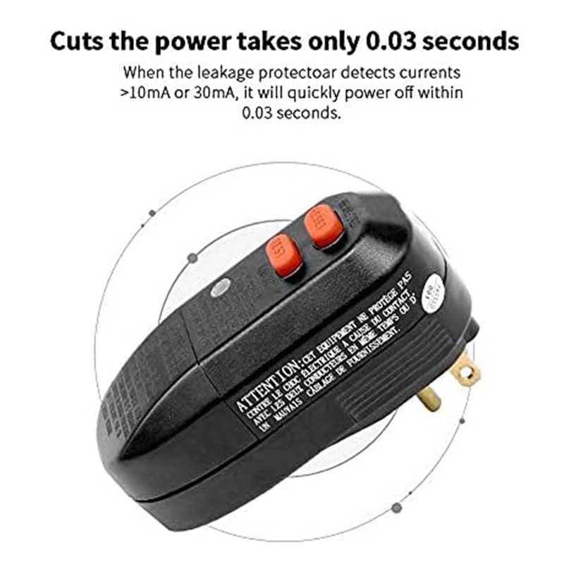 Ansamblu de fișă de înlocuire GFCI 3 fire 15A 3 fire cu întrerupător de circuit de eroare la pământ Protecție RCD de siguranță Fișă SUA