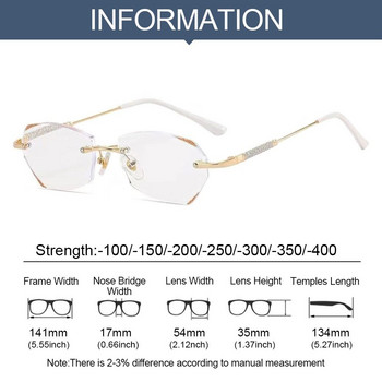 Anti-Blue Light Diamond Късогледство Очила Блестяща защита на очите Ултра леки очила Мъже Жени Грижа за зрението 100~400 диоптъра