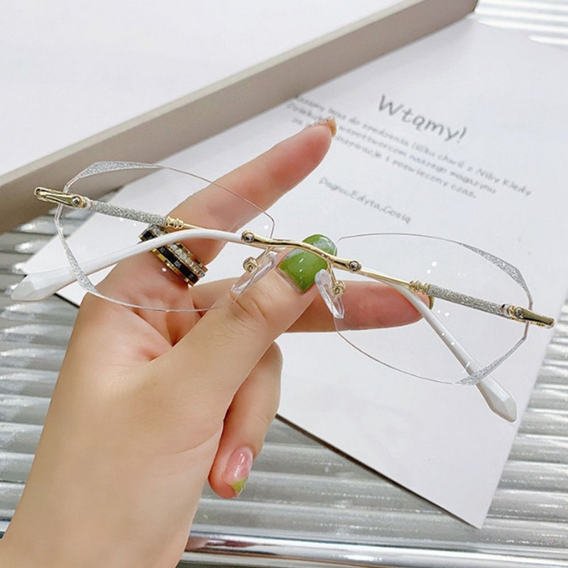 Anti-Blue Light Diamond Myopia Szemüvegek Fényes Szemvédelem Ultra Light Szemüvegek Férfi Női Látásápolás 100~400 Dioptria