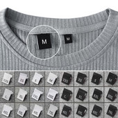 100 vnt. XXS-7XL Drabužių dydžio etiketė Juodas tekstas Baltas drabužis marškinėliai Suknelė Audinys Audinys Etiketė Žymė „Pasidaryk pats“ rankų darbo siuvimo priedai