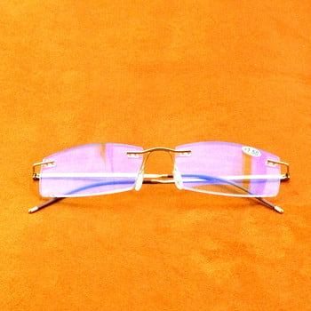 Γυαλιά ανάγνωσης από κράμα τιτανίου 15 στρωμάτων με επικάλυψη ιατρικής σιλικόνης Αντιολισθητικά γυαλιά ανάγνωσης με πλαίσιο χωρίς στεφάνη +0,75 +1 +1,25 έως +4