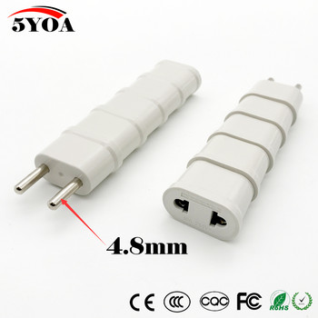 5YOA ΗΠΑ Η.Π.Α. EU EURO Europe Travel Power Schuko Plug Adapter Charger Converter Μετατροπέας ΗΠΑ Λευκό