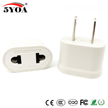 5YOA ΗΠΑ Η.Π.Α. EU EURO Europe Travel Power Schuko Plug Adapter Charger Converter Μετατροπέας ΗΠΑ Λευκό