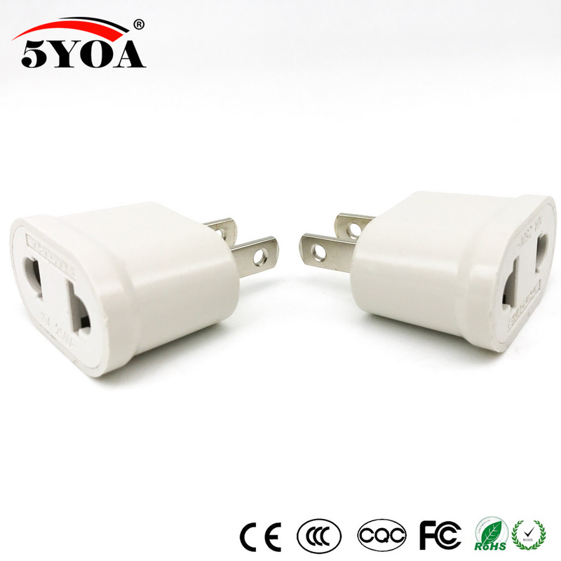 5YOA US SAD EU EURO Europa Putovanje Power Schuko Plug Adapter Punjač Pretvarač USA pretvarač Bijela