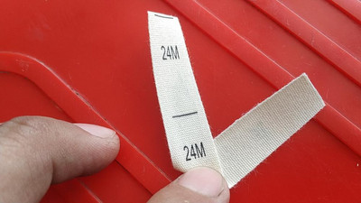 100 ΤΕΜ. Μπεζ βαμβακερή κορδέλα πανί εκτύπωσης μεγέθους ετικέτας NB 0-3/3-6/6-12/6-9/9-12/12-18/12-24/18-24M 3/6/9/12/18/ 24M 2/3/4/5T