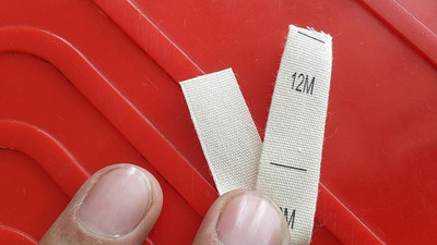 100 ΤΕΜ. Μπεζ βαμβακερή κορδέλα πανί εκτύπωσης μεγέθους ετικέτας NB 0-3/3-6/6-12/6-9/9-12/12-18/12-24/18-24M 3/6/9/12/18/ 24M 2/3/4/5T