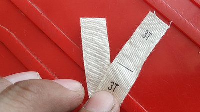 100 ΤΕΜ. Μπεζ βαμβακερή κορδέλα πανί εκτύπωσης μεγέθους ετικέτας NB 0-3/3-6/6-12/6-9/9-12/12-18/12-24/18-24M 3/6/9/12/18/ 24M 2/3/4/5T