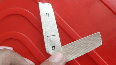 100 ΤΕΜ. Μπεζ βαμβακερή κορδέλα πανί εκτύπωσης μεγέθους ετικέτας NB 0-3/3-6/6-12/6-9/9-12/12-18/12-24/18-24M 3/6/9/12/18/ 24M 2/3/4/5T