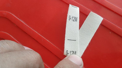 100 ΤΕΜ. Μπεζ βαμβακερή κορδέλα πανί εκτύπωσης μεγέθους ετικέτας NB 0-3/3-6/6-12/6-9/9-12/12-18/12-24/18-24M 3/6/9/12/18/ 24M 2/3/4/5T