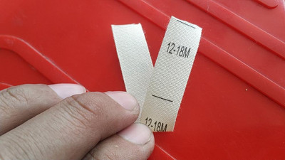 100 ΤΕΜ. Μπεζ βαμβακερή κορδέλα πανί εκτύπωσης μεγέθους ετικέτας NB 0-3/3-6/6-12/6-9/9-12/12-18/12-24/18-24M 3/6/9/12/18/ 24M 2/3/4/5T