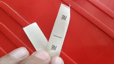 100 ΤΕΜ. Μπεζ βαμβακερή κορδέλα πανί εκτύπωσης μεγέθους ετικέτας NB 0-3/3-6/6-12/6-9/9-12/12-18/12-24/18-24M 3/6/9/12/18/ 24M 2/3/4/5T