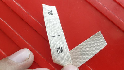 100 ΤΕΜ. Μπεζ βαμβακερή κορδέλα πανί εκτύπωσης μεγέθους ετικέτας NB 0-3/3-6/6-12/6-9/9-12/12-18/12-24/18-24M 3/6/9/12/18/ 24M 2/3/4/5T