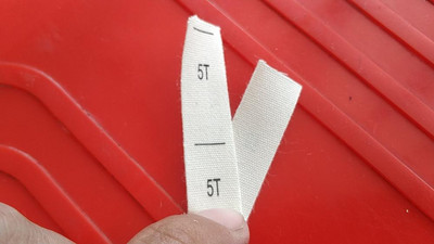 100 ΤΕΜ. Μπεζ βαμβακερή κορδέλα πανί εκτύπωσης μεγέθους ετικέτας NB 0-3/3-6/6-12/6-9/9-12/12-18/12-24/18-24M 3/6/9/12/18/ 24M 2/3/4/5T