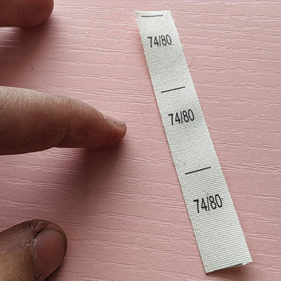 100vnt Smėlio spalvos medvilninio kaspinėlio audinio spaudinio dydžio etiketė kūdikių drabužiai 50/56 62/68 74/80 86/92 98/104 110/116 122/128 134/140 146/152