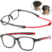 Ochelari de lectură pentru gât agățat Bărbați Femei Magnet Anti-lumină albastră Ochelari magnetici prezbiopici portabili reglabili