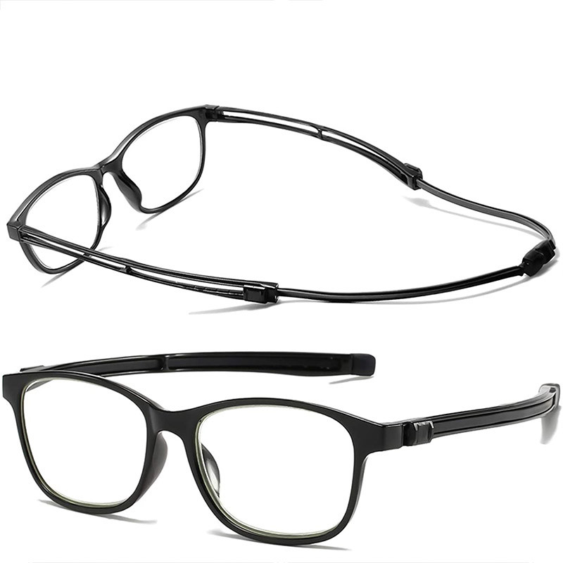 Ochelari de lectură pentru gât agățat Bărbați Femei Magnet Anti-lumină albastră Ochelari magnetici prezbiopici portabili reglabili