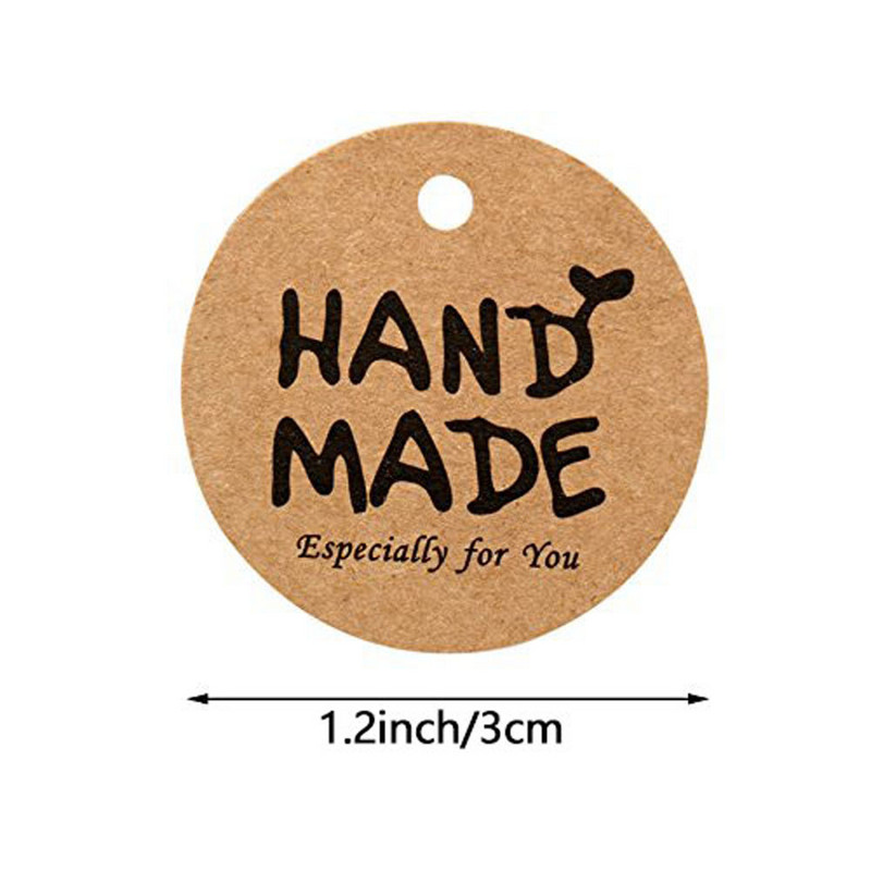 100 бр. Етикети за подаръци от крафт хартия Благодарим ви, че празнувахте с нас Етикети, ръчно изработени за декорация на сватбено тържество Опаковка Закачете хартия