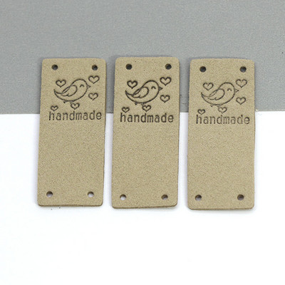 20kom Ručno izrađene etikete Slatka ptica Ručno izrađene oznake za odjeću Kožne etikete za ručni rad Oznaka za šivanje DIY šešir Dodaci za odjeću