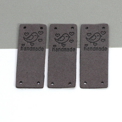 20kom Ručno izrađene etikete Slatka ptica Ručno izrađene oznake za odjeću Kožne etikete za ručni rad Oznaka za šivanje DIY šešir Dodaci za odjeću