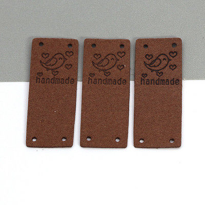 20kom Ručno izrađene etikete Slatka ptica Ručno izrađene oznake za odjeću Kožne etikete za ručni rad Oznaka za šivanje DIY šešir Dodaci za odjeću