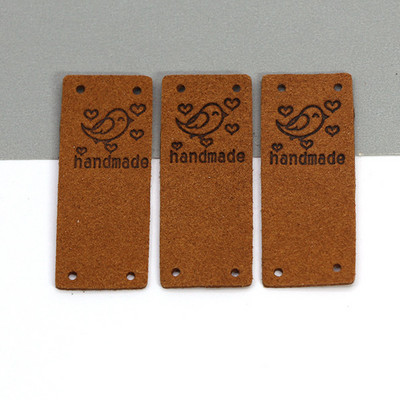 20kom Ručno izrađene etikete Slatka ptica Ručno izrađene oznake za odjeću Kožne etikete za ručni rad Oznaka za šivanje DIY šešir Dodaci za odjeću