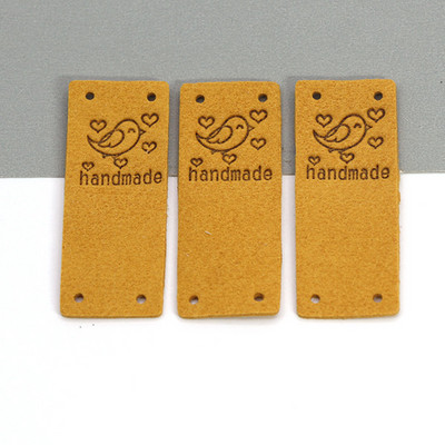20kom Ručno izrađene etikete Slatka ptica Ručno izrađene oznake za odjeću Kožne etikete za ručni rad Oznaka za šivanje DIY šešir Dodaci za odjeću