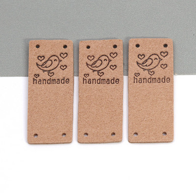 20kom Ručno izrađene etikete Slatka ptica Ručno izrađene oznake za odjeću Kožne etikete za ručni rad Oznaka za šivanje DIY šešir Dodaci za odjeću