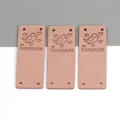 20kom Ručno izrađene etikete Slatka ptica Ručno izrađene oznake za odjeću Kožne etikete za ručni rad Oznaka za šivanje DIY šešir Dodaci za odjeću